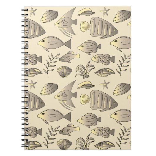 Fischmuster gelb notizblock (Vorderseite)