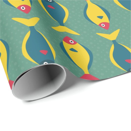 Fischmuster Geschenkpapier (Rolleneckpunkt)