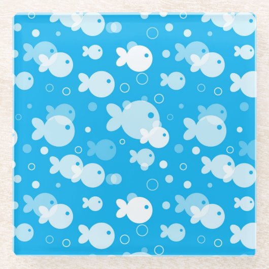 Fischmuster Glasuntersetzer (Vorderseite)