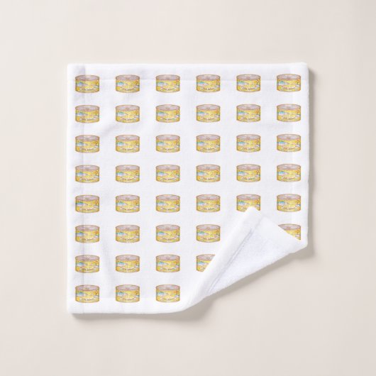 Fischmuster in Dosen mit Lachs Badhandtuch Set (Waschlappen)