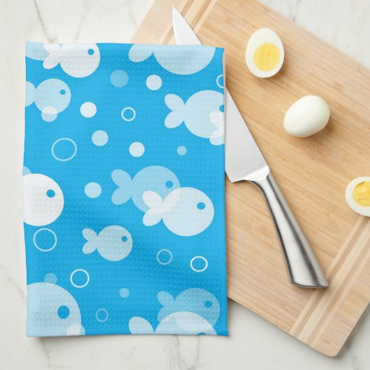 Fischmuster Küchentuch (Viertel Falte)