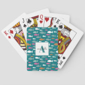 Fischmuster-Monogramm Spielkarten (Rückseite)