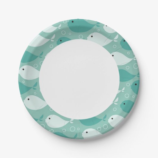 Fischmuster Pappteller (Vorderseite)