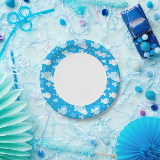 Fischmuster Pappteller (Party)