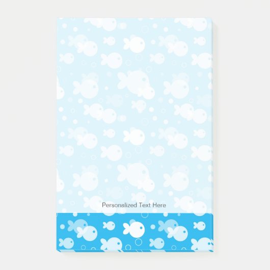 Fischmuster Post-it Klebezettel (Vorderseite)