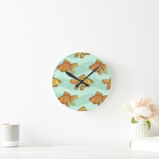 Fischmuster Runde Wanduhr (Zuhause)