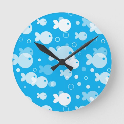 Fischmuster Runde Wanduhr (Vorderseite)
