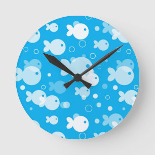 Fischmuster Runde Wanduhr