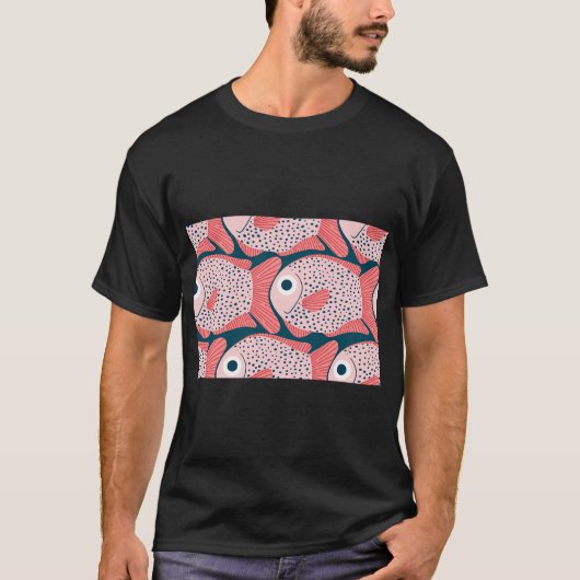 Fischmuster T-Shirt (Vorderseite)