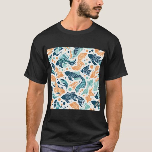 Fischmuster T-Shirt (Vorderseite)
