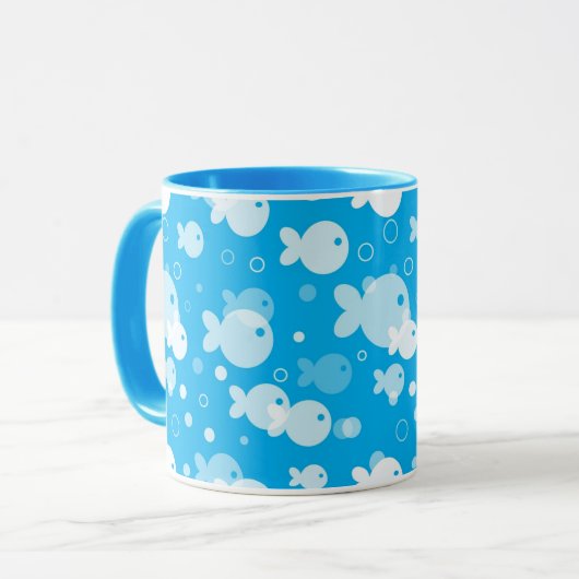 Fischmuster Tasse (Vorderseite Links)