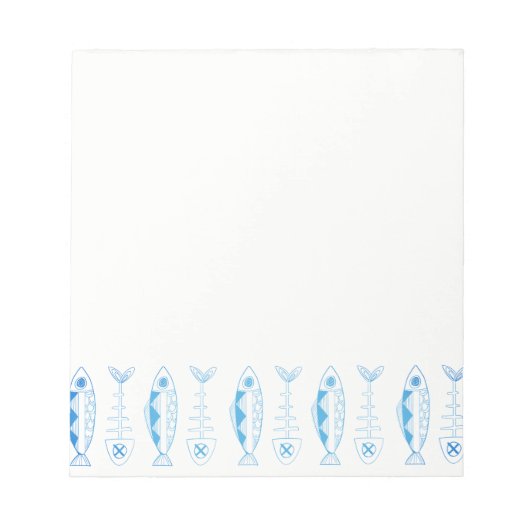 Fischmuster - verschiedene Farben Notepad Notizblock (Vorderseite)