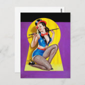 Fischnet und Tophat-Puls-Button nach oben Postkarte (Vorne/Hinten)