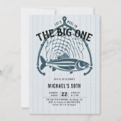 Fischnetz Elegante Lässige Männer 50. Geburtstag Einladung (Vorderseite)