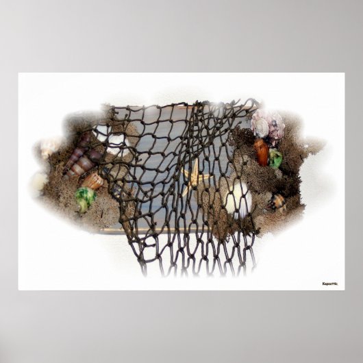 Fischnetz in Moss Nautic Poster (Vorne)