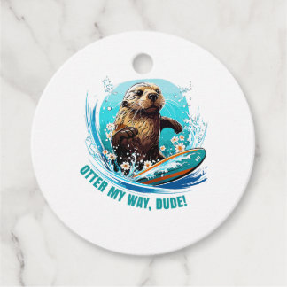 Fischotter 841 Surfende Otter Sie stiehlt Surfboar Geschenkanhänger