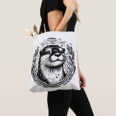 Fischotter-Botanik-Illustration Tasche (Von Nahem)