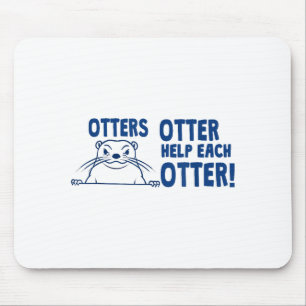 Fischotter Fischotter Helfen Sich Gegen Fischotter Mousepad