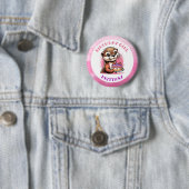 Fischotter Geburtstagsmädchen Button (Beispiel)