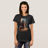 Fischotter Nerd Fischotter trinkt Kaffee 1 T-Shirt (Vorne ganz)