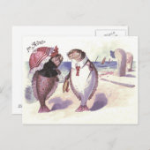 Fischpaare Beach Sea Postkarte (Vorne/Hinten)