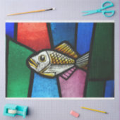 Fischpapier aus gefärbtem Glas Seidenpapier (Basteln)