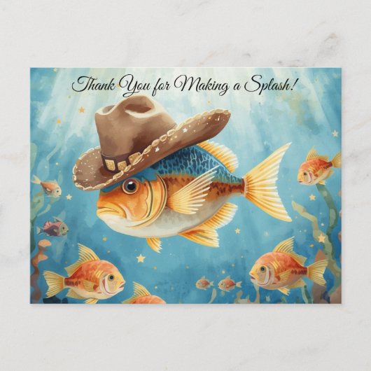 Fischparty Texas danke Postkarte (Vorderseite)