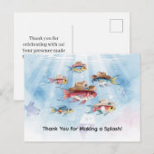 Fischparty Texas danke Postkarte (Vorne/Hinten)