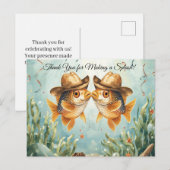 Fischparty Texas danke Postkarte (Vorne/Hinten)