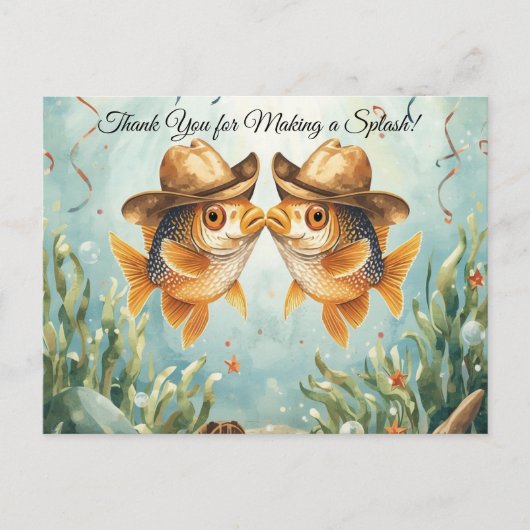Fischparty Texas danke Postkarte (Vorderseite)