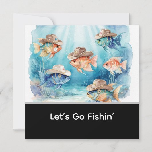 Fischparty Texas Thema Einladung (Vorderseite)