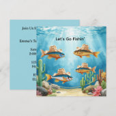 Fischparty Texas Thema Einladung (Vorne/Hinten)