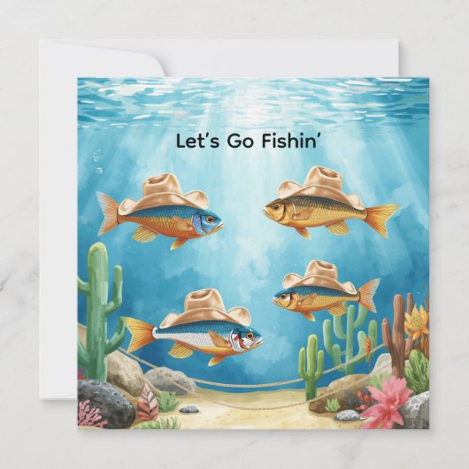 Fischparty Texas Thema Einladung (Vorderseite)