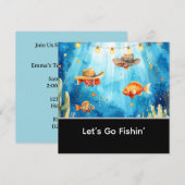 Fischparty Texas Thema Einladung (Vorne/Hinten)