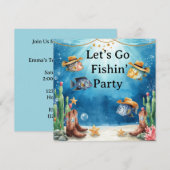 Fischparty Texas Thema Einladung (Vorne/Hinten)