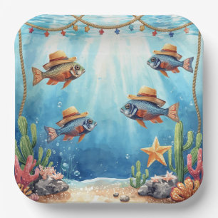 Fischparty Texas Thema Pappteller