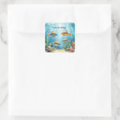 Fischparty Texas Thema Quadratischer Aufkleber (Tasche)