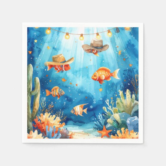 Fischparty Texas Thema Serviette (Vorderseite)
