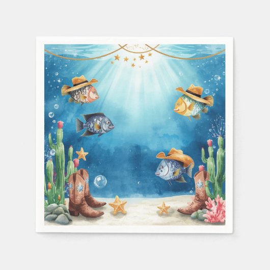 Fischparty Texas Thema Serviette (Vorderseite)