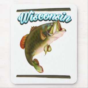 Fischplakat Wisconsin Mousepad