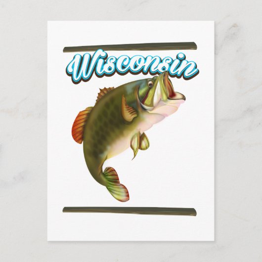 Fischplakat Wisconsin Postkarte (Vorderseite)