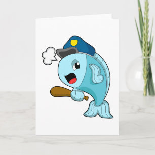Fischpolizist Mütze Karte