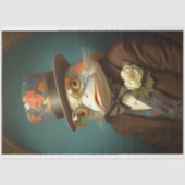 Fischportrait in Anzug und Hat 4 Decoupage Paper Seidenpapier (Vorderseite)