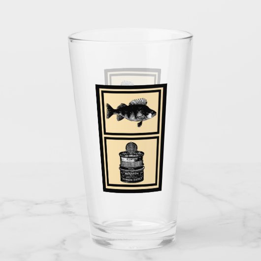 Fischpub-Brille, Geschenke für Fischer, Bier-Glas Glas (Vorderseite)