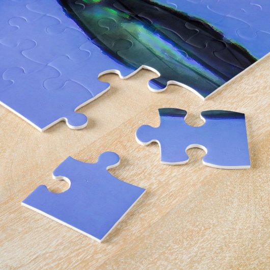 Fischpuzzle in blau mit Gräsern Puzzle (Seite)