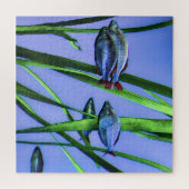 Fischpuzzle in blau mit Gräsern Puzzle (Horizontal)