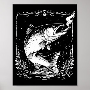 Fischräuchern Meme Vintage Stil Lustiger Fisch Gag Poster