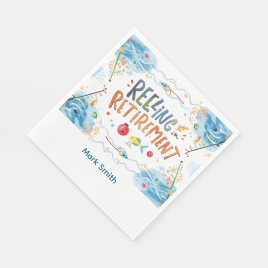 Fischresignation im Party des Ruhestands Serviette (Ecke)