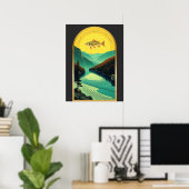 Fischretro am Ozarks-See Poster (Heimbüro)