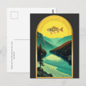 Fischretro am Ozarks-See Postkarte (Vorne/Hinten)